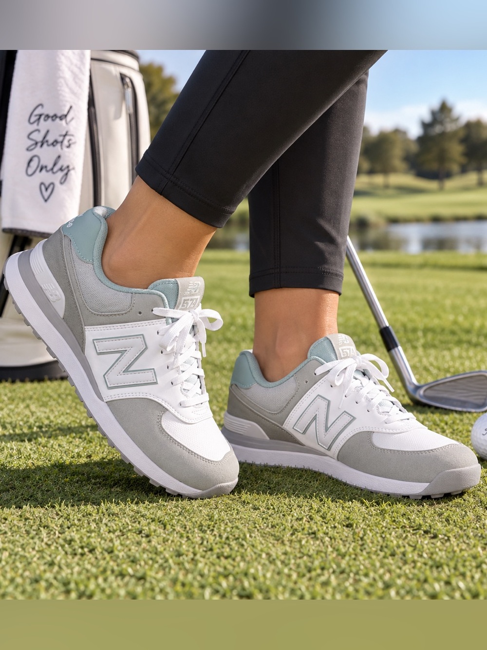 New Balance 574 Greens V2 Women’s Golf Shoes White Grey Size 10